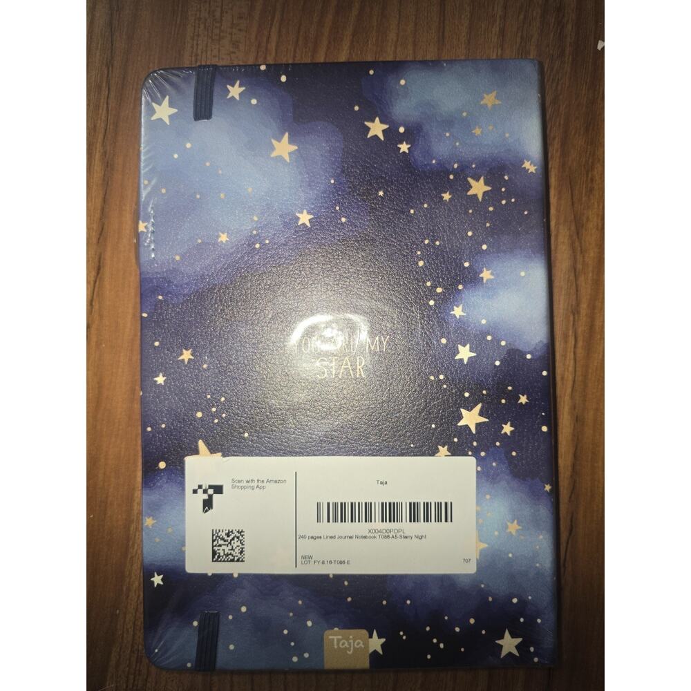 Lined Journal Notebook for Women, 240 Pages Thick College Ruled Journal Stars